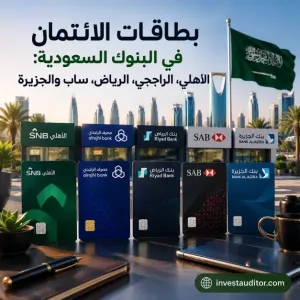مقارنة بطاقات الائتمان في البنوك السعودية: الأهلي، الراجحي، الرياض، ساب والجزيرة